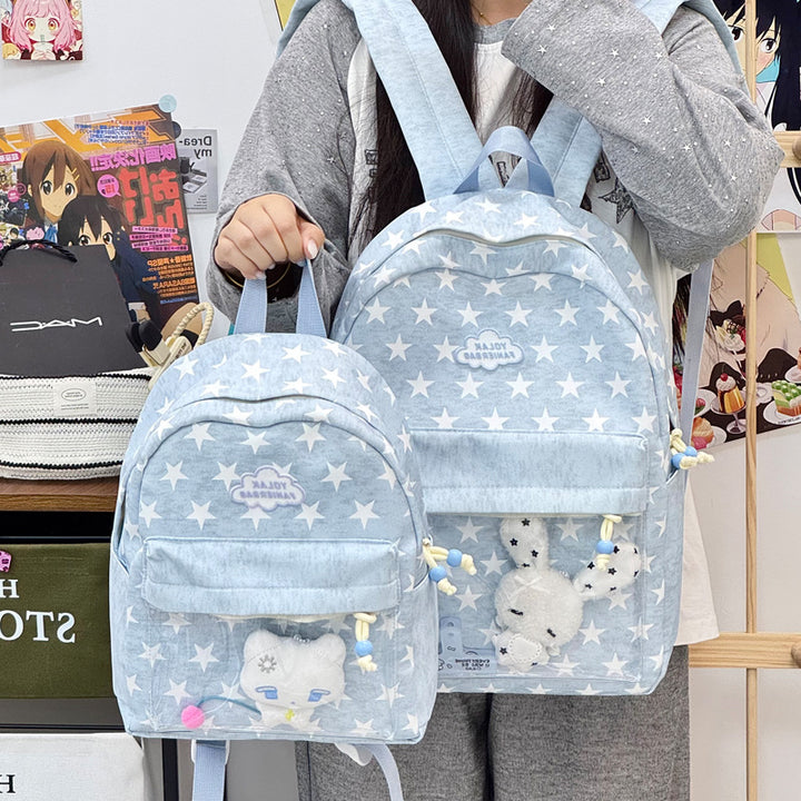 Transparent Window Star-Print Backpack Kalsten