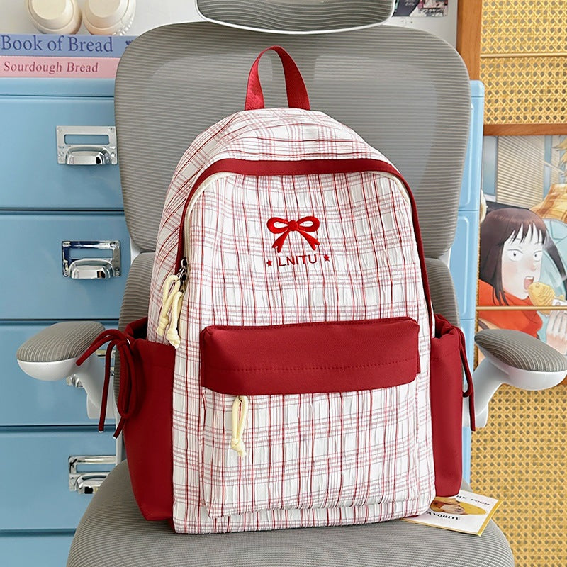 Checked Patterned Casual Backpack Kalsten