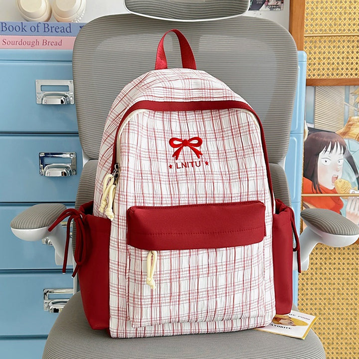 Checked Patterned Casual Backpack Kalsten