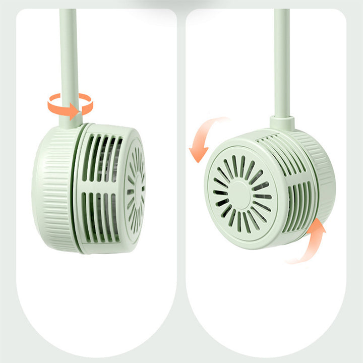 Cooling hands-free dual-head rechargeable neck fan with flexible gooseneck and adjustable airflow Kalsten