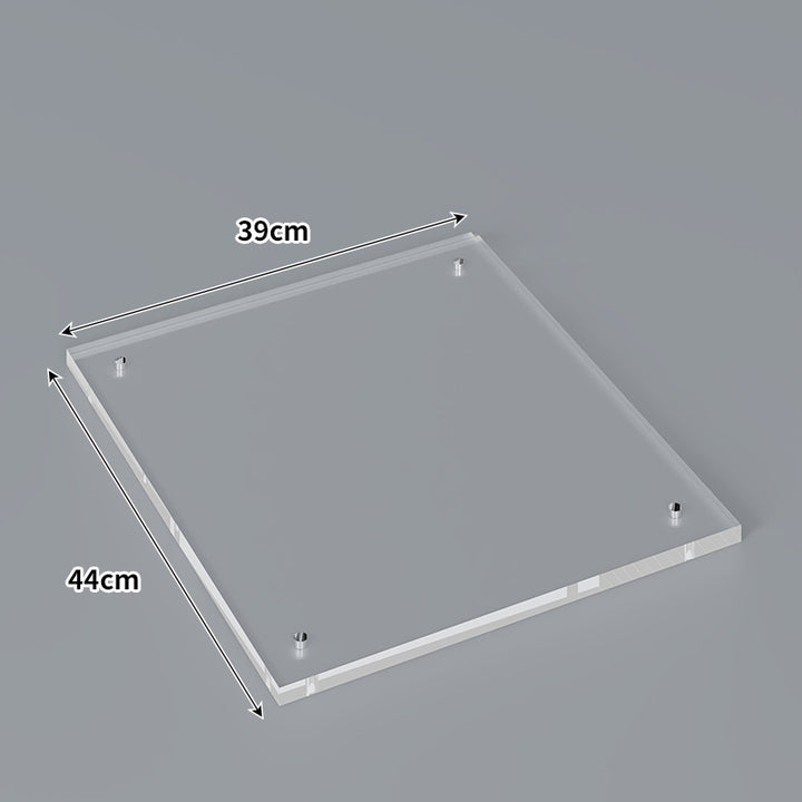 Large Wall-Mounted Clear Acrylic Floating Display Shelf Panel with Pre-Drilled Standoffs