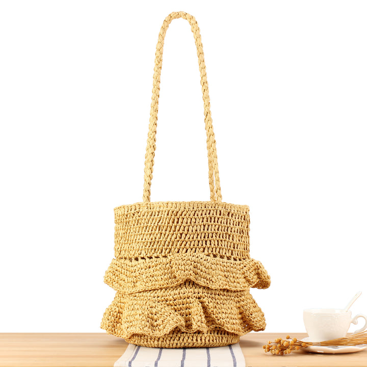 Fashionable Braided Bag with Ruffles Kalsten