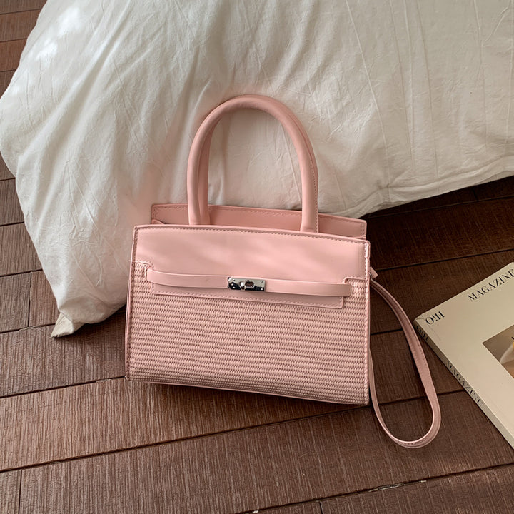 Elegant Woven Handbag with Detachable Strap