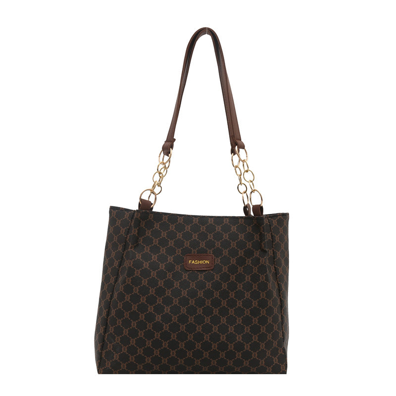 Elegant Patterned Shoulder Tote