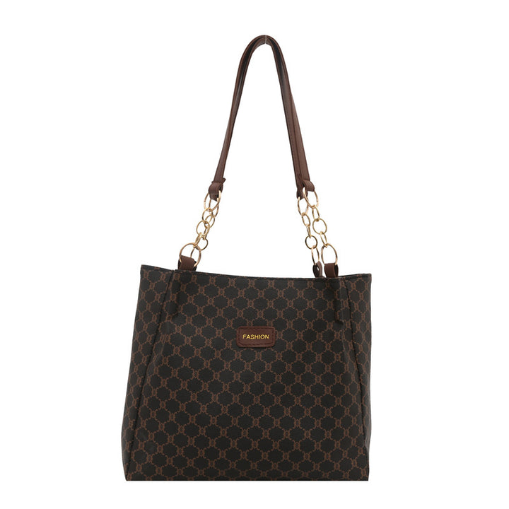 Elegant Patterned Shoulder Tote