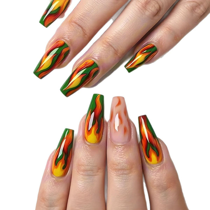 Flame-Inspired Nail Art