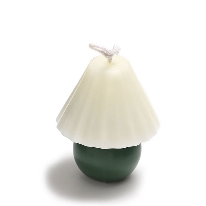 Hand-Poured Mushroom-Shaped Sculptural Soy Candle with Fluted Shade and Rounded Base
