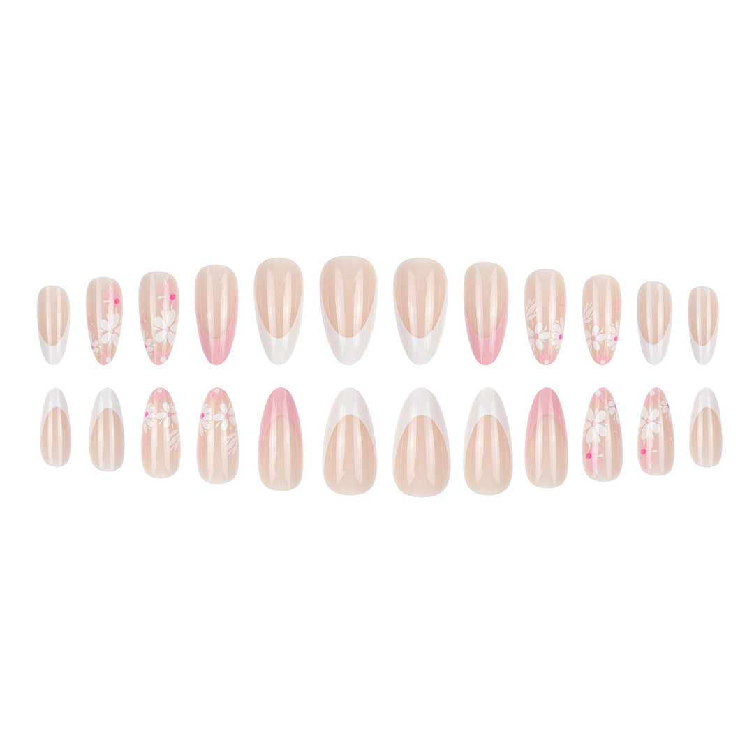 Decorative Floral Pointed Press-On Nails Kalsten