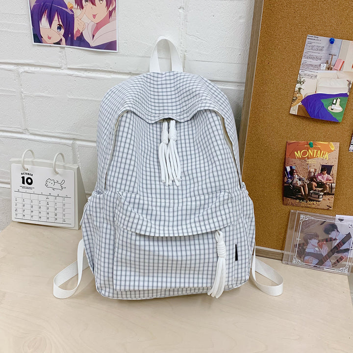 Lightweight Grid Pattern Drawstring Backpack Kalsten