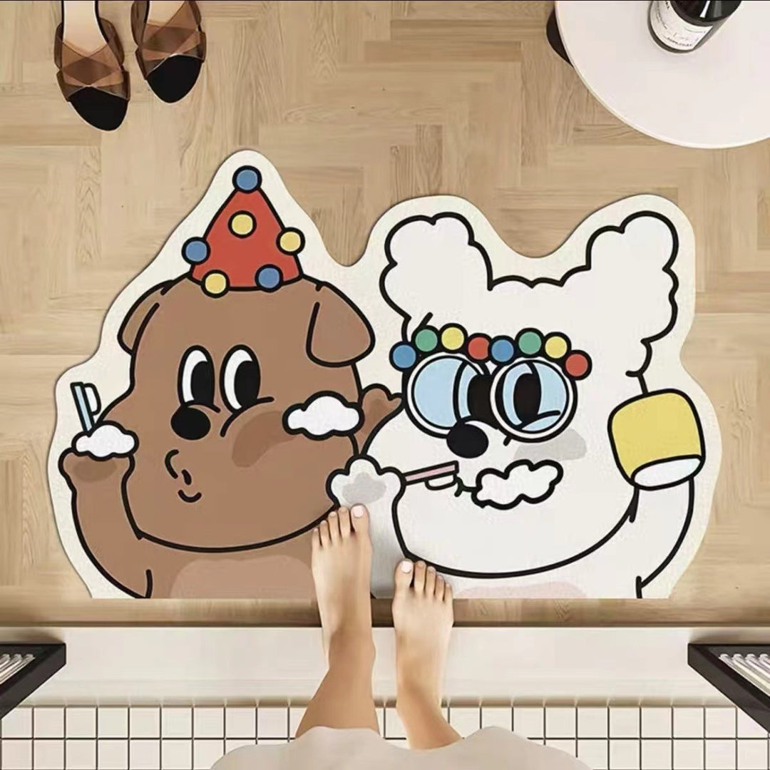 Cartoon Animal Themed Bath Mat