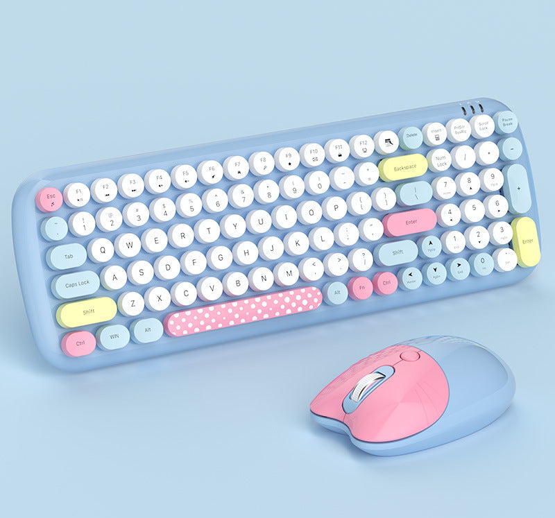 Retro-Inspired Wireless Keyboard and Mouse Set Kalsten