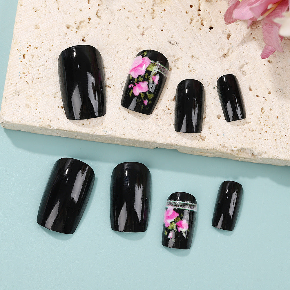 Artificial Nail Set with Elegant Rose Design Kalsten