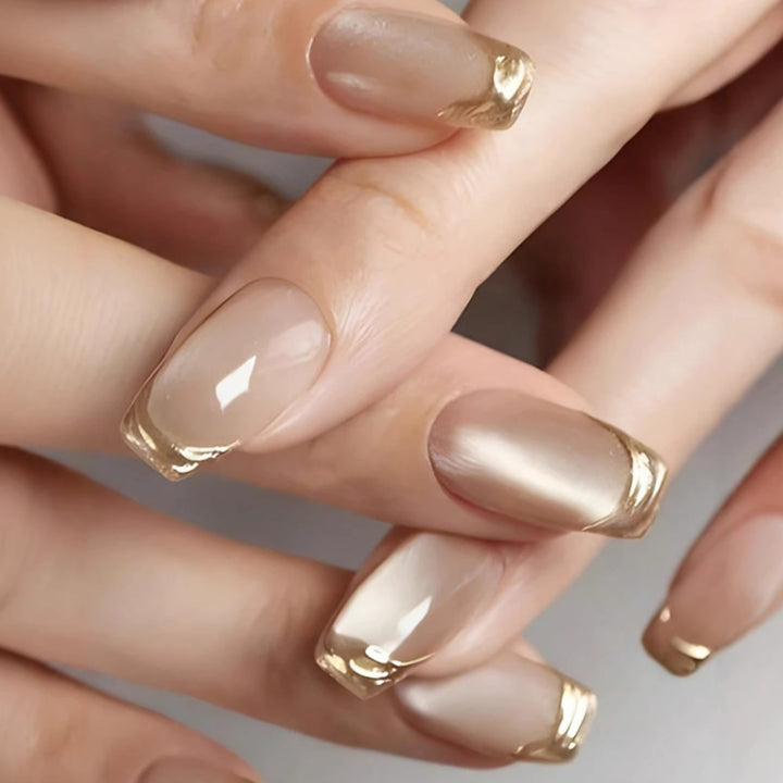 Elegant French Tip Press-On Nail Set Kalsten 1787380647