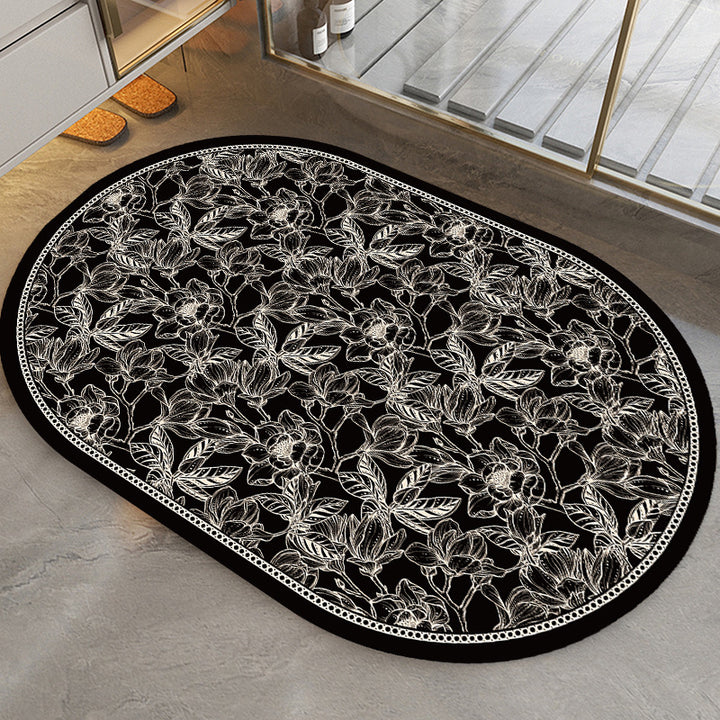Elegant Leaf-Patterned Area Rug