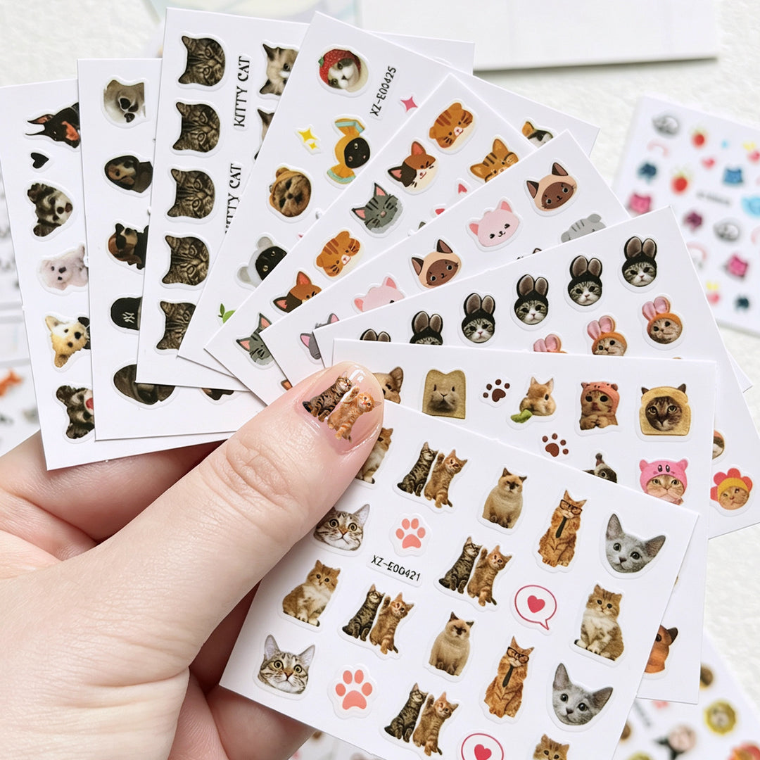 Cat Themed Nail Art Decals