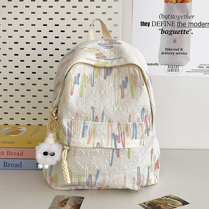 Patterned Backpack with Additional Compartments Kalsten