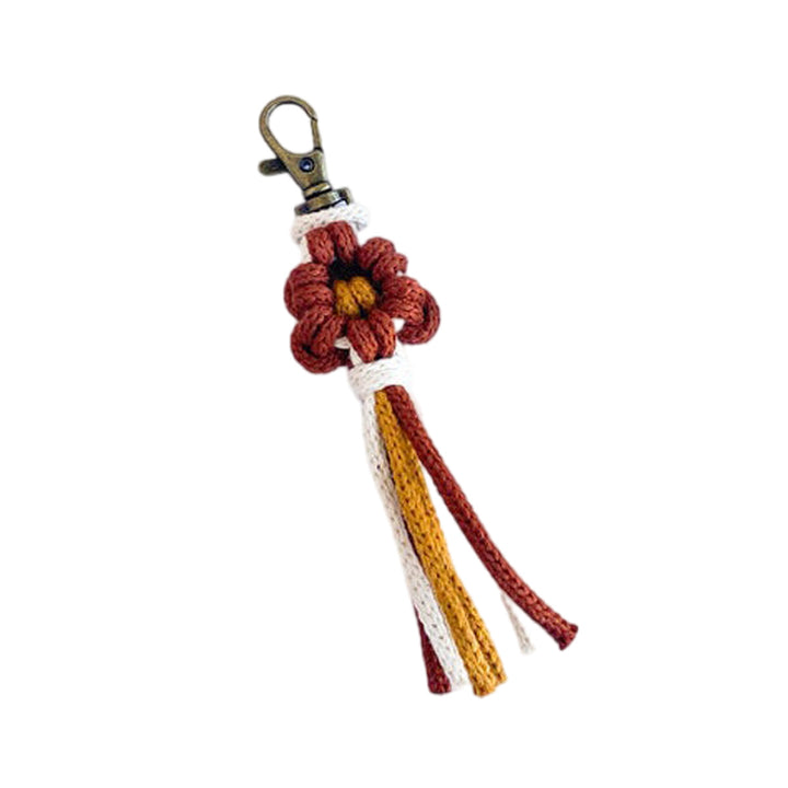 Handcrafted Macrame Flower Keychain Kalsten