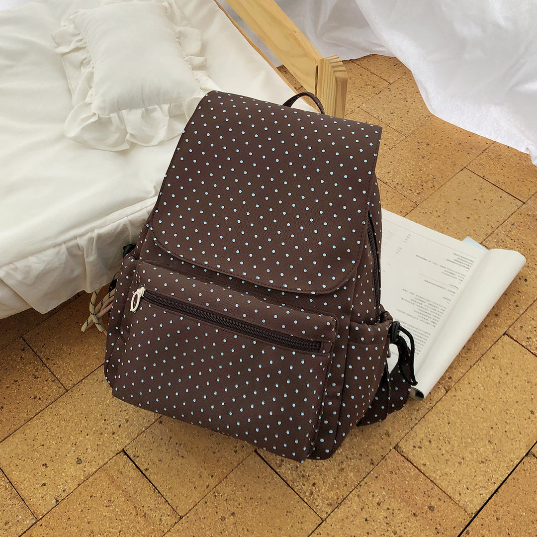 Polka Dot Patterned Backpack