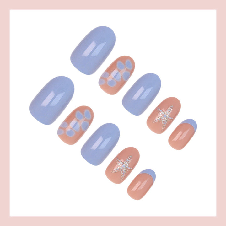 Artificial nail set with elegant patterns and glitter accents Kalsten