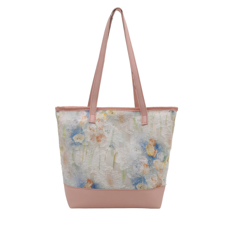 Artistic Floral Embroidered Tote Bag Kalsten