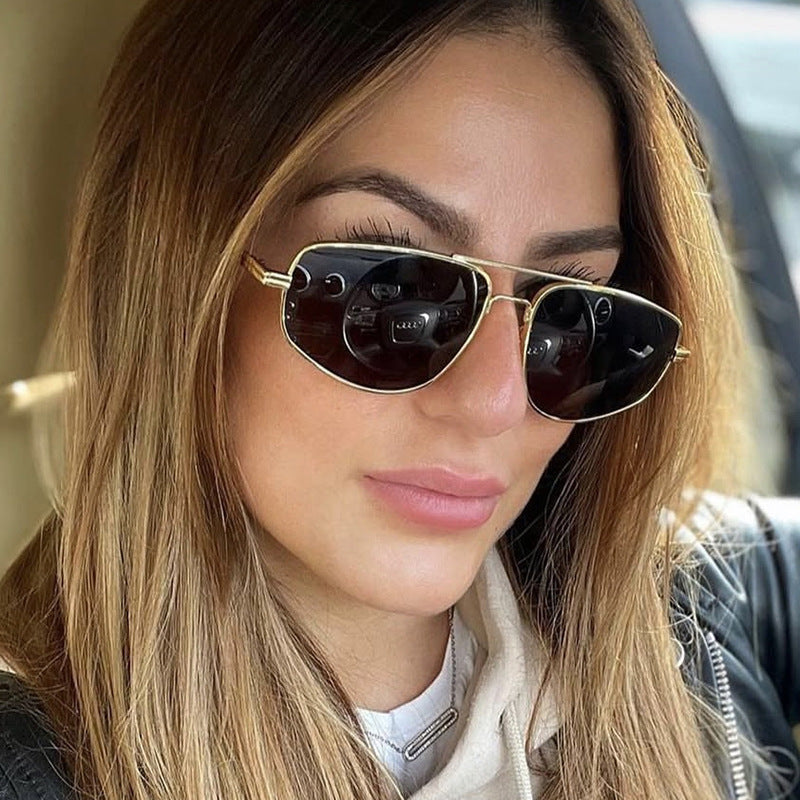 Women's geometric sunglasses with high-quality metal frame and polarized lenses Kalsten