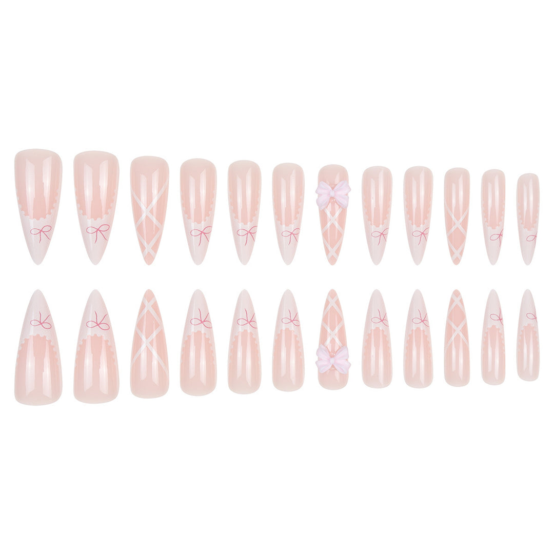 Elegant Floral Lace Stiletto Nails Kalsten