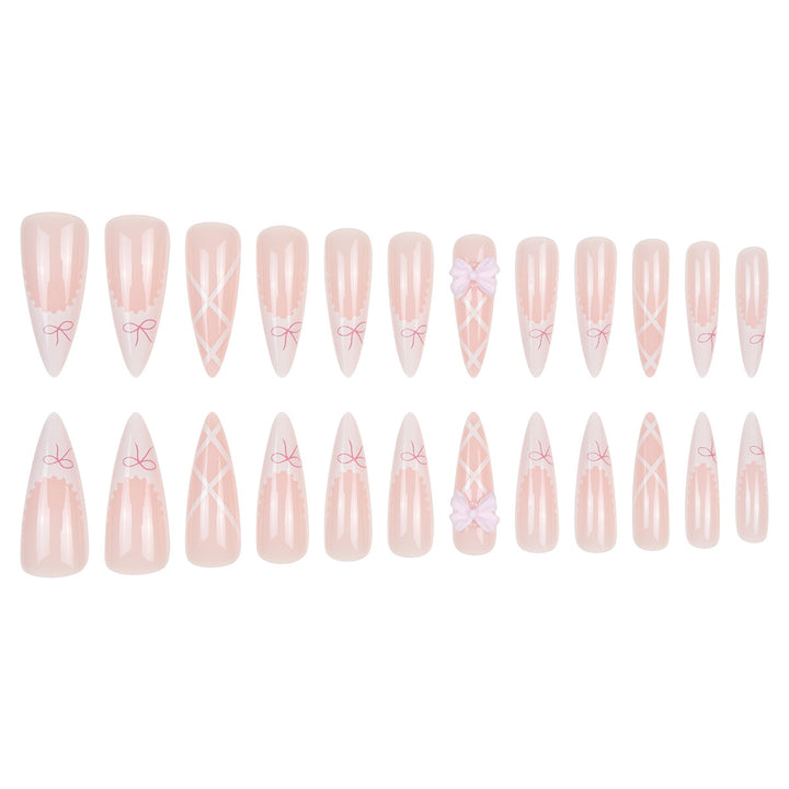 Elegant Floral Lace Stiletto Nails Kalsten