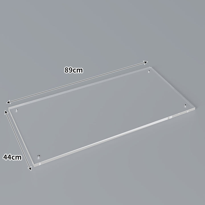 Large Wall-Mounted Clear Acrylic Floating Display Shelf Panel with Pre-Drilled Standoffs