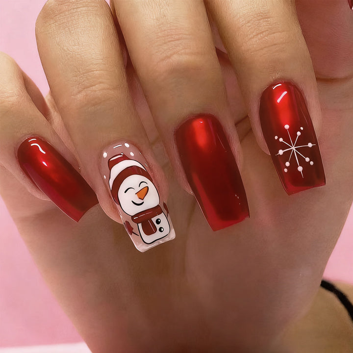 Festive artificial nails with snowman design Kalsten