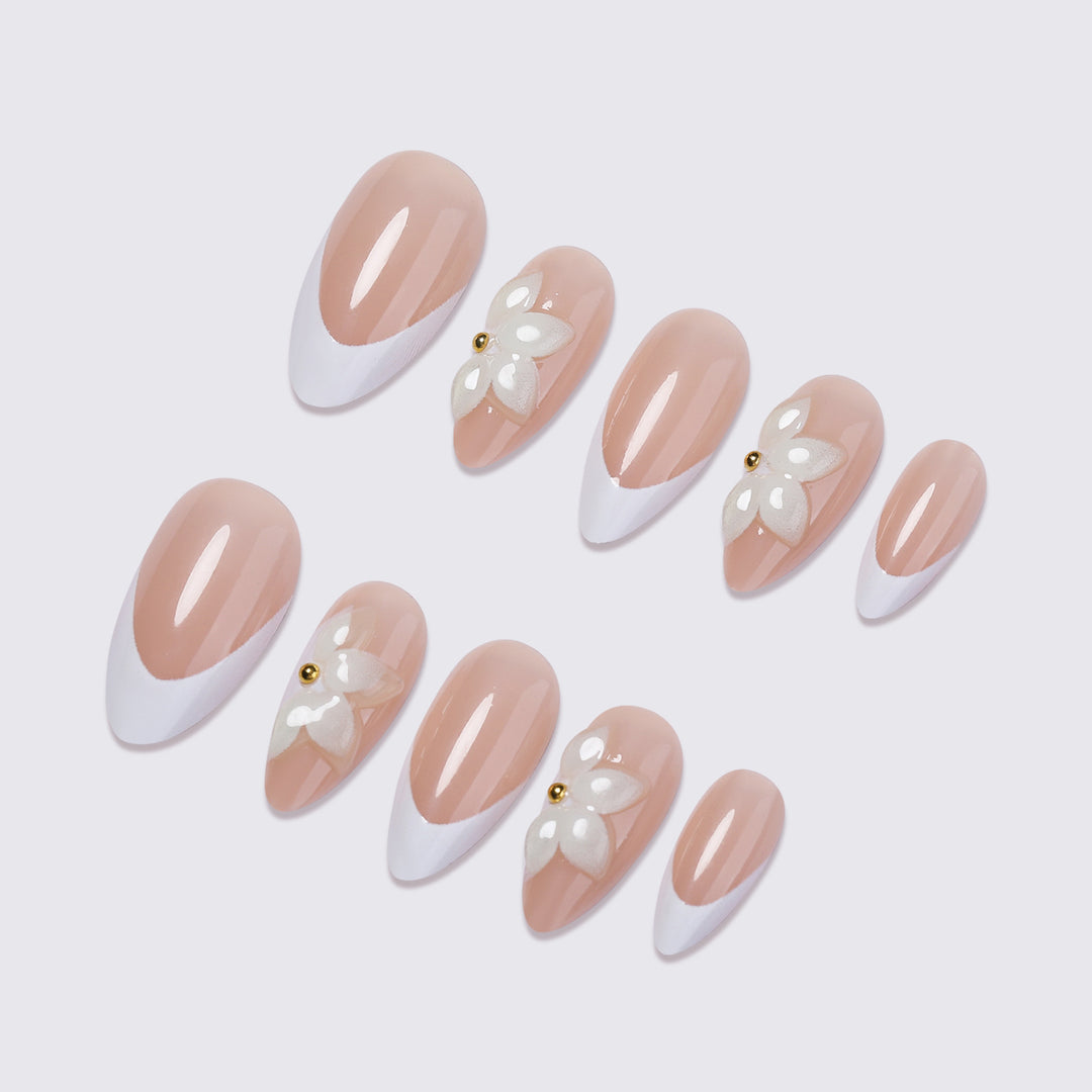 Floral Accent Press-On Nail Set Kalsten