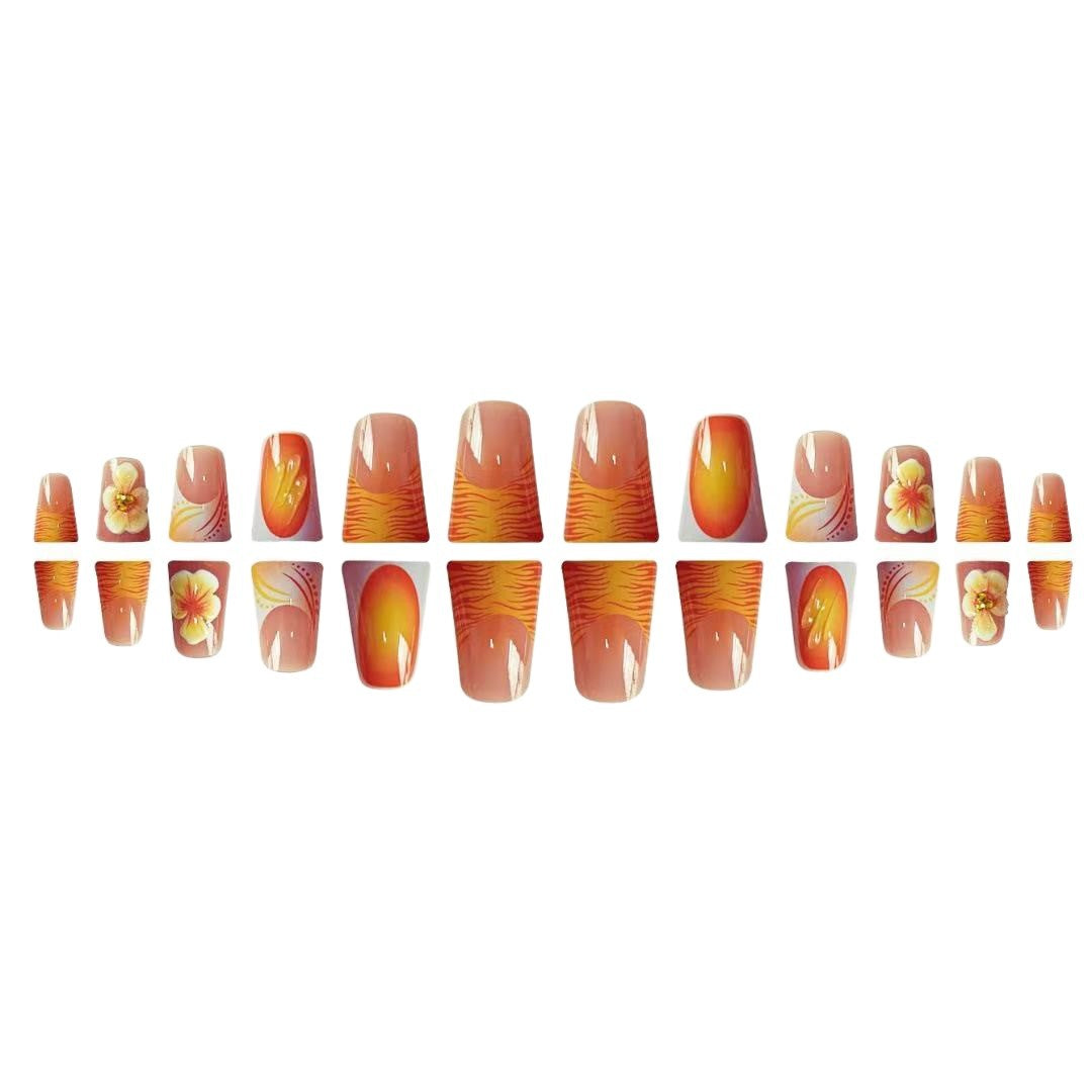 Artistic Floral Press-On Nail Design Kalsten