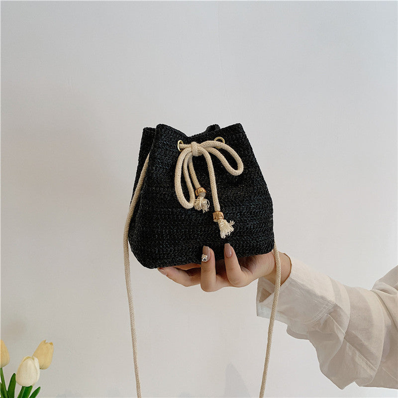 Bohemian-Inspired Woven Mini Drawstring Bag Kalsten