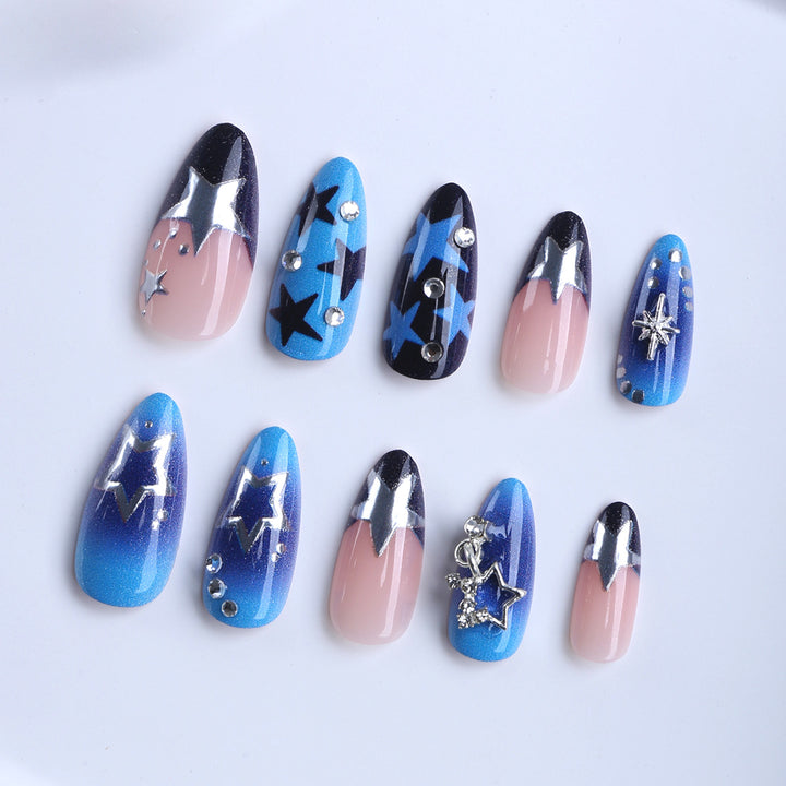 Artificial fingernails with Starlit design and glitter accents Kalsten