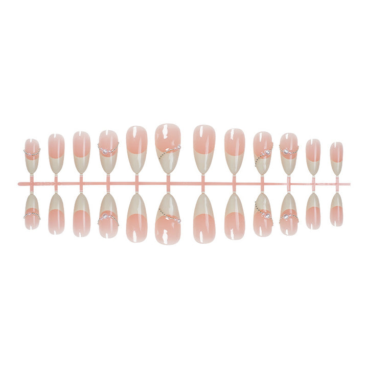 Elegant Ombre Press-On Nail Set with Pearl Accents Kalsten