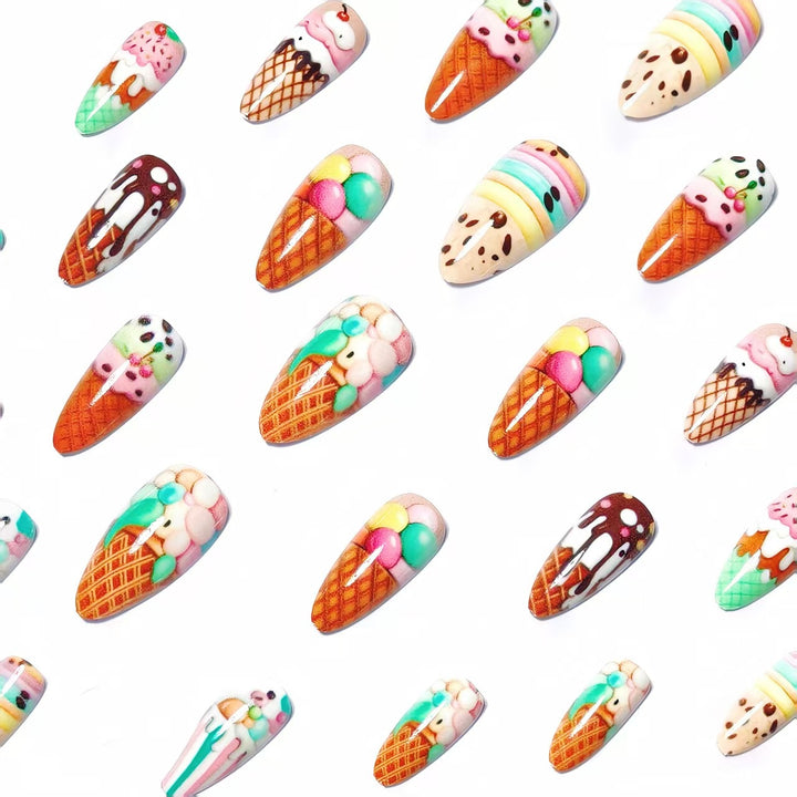 Artistic Ice Cream Cone Nail Art Kalsten
