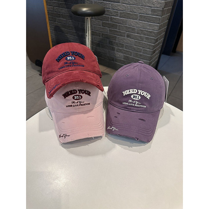 Men's Distressed Cotton Embroidered Baseball Cap Kalsten
