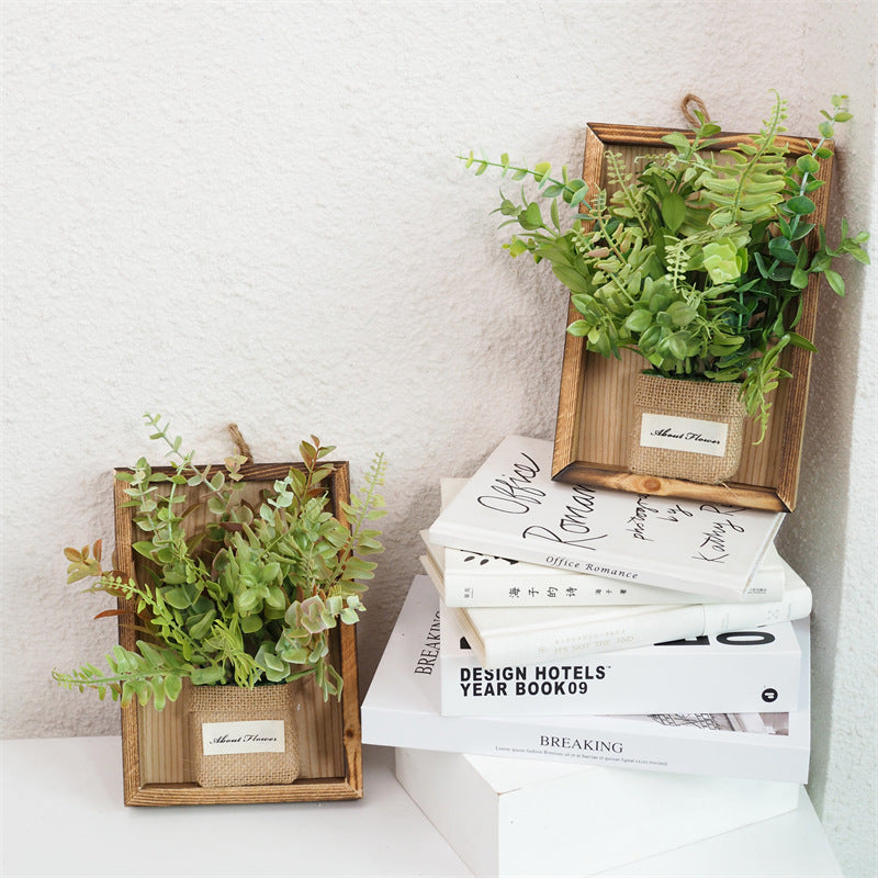 Rustic Wall-Mounted Faux Plant Arrangement