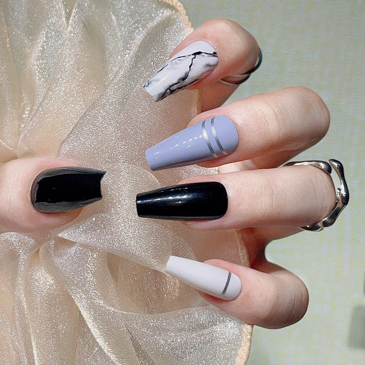 Artistic French Tip Press-On Nails Kalsten