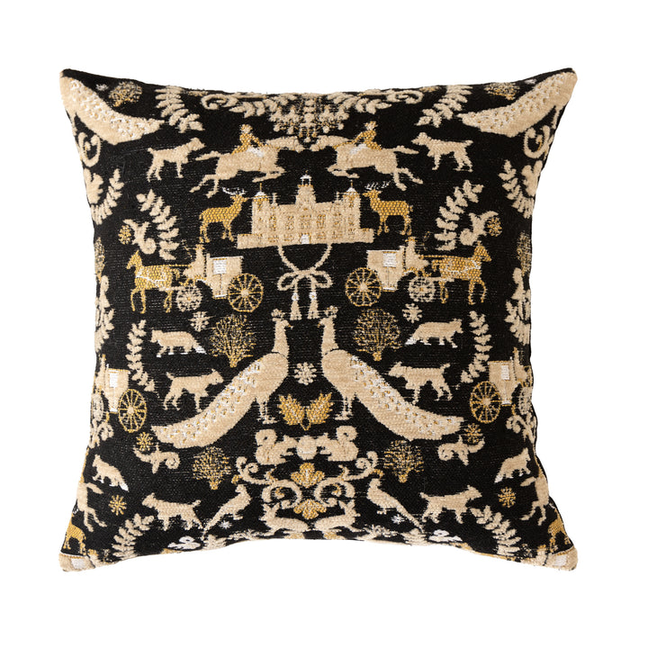 Decorative cushion cover made of jacquard with floral pattern