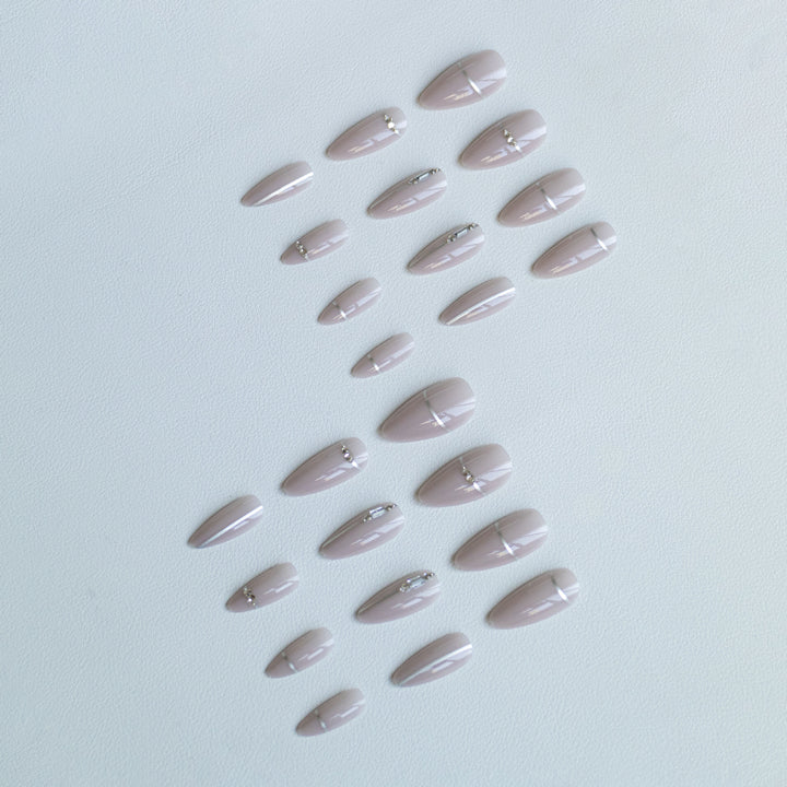 Glamorous Rhinestone-Accented Nail Art