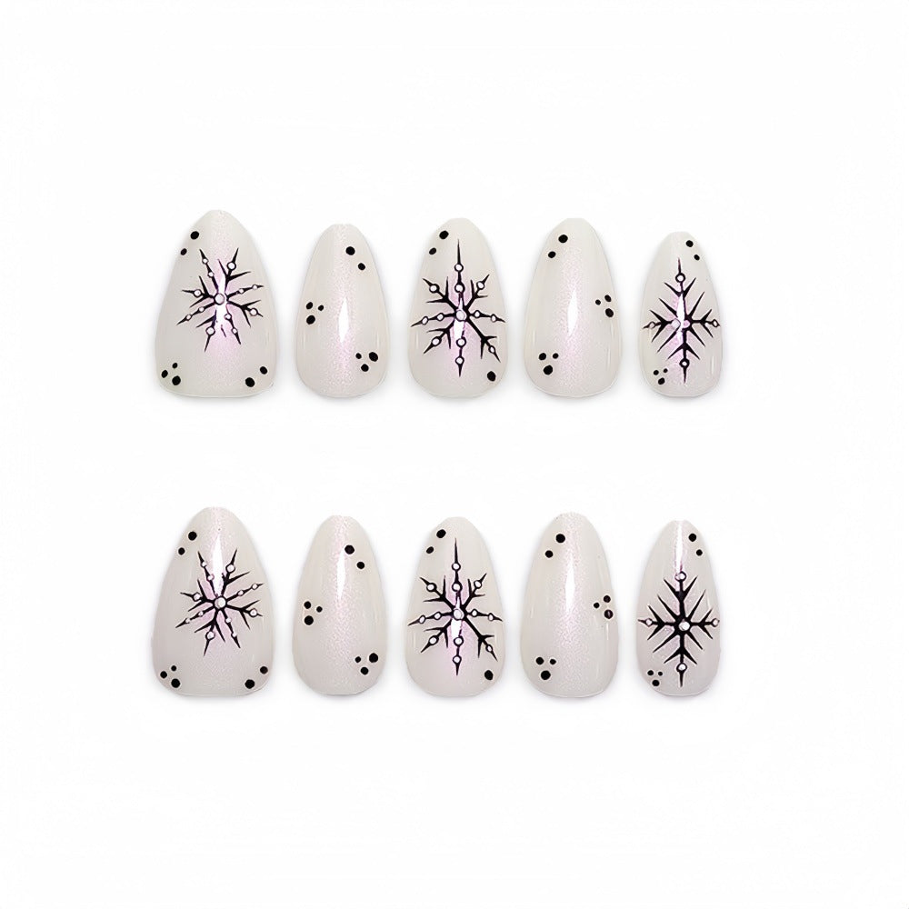 Creative Art Nails with Elegant Snowflake Design Kalsten