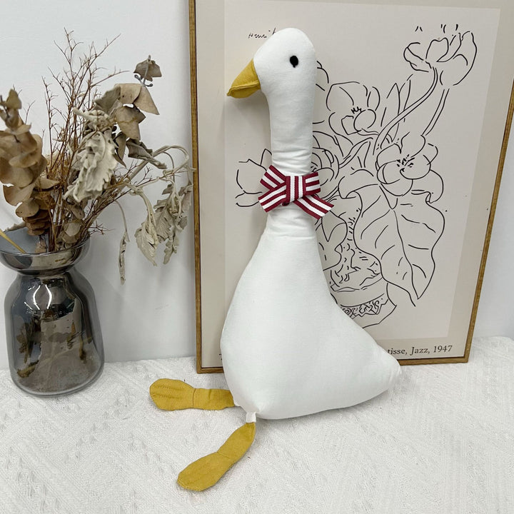 Handcrafted Organic Cotton Bunny Doll with Linen Jacket and Plaid Shorts