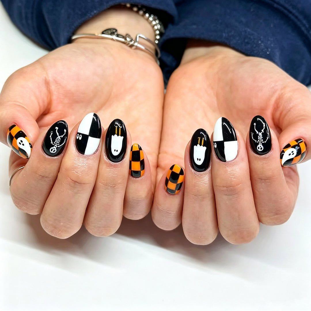 Halloween-Themed Press-On Nail Art
