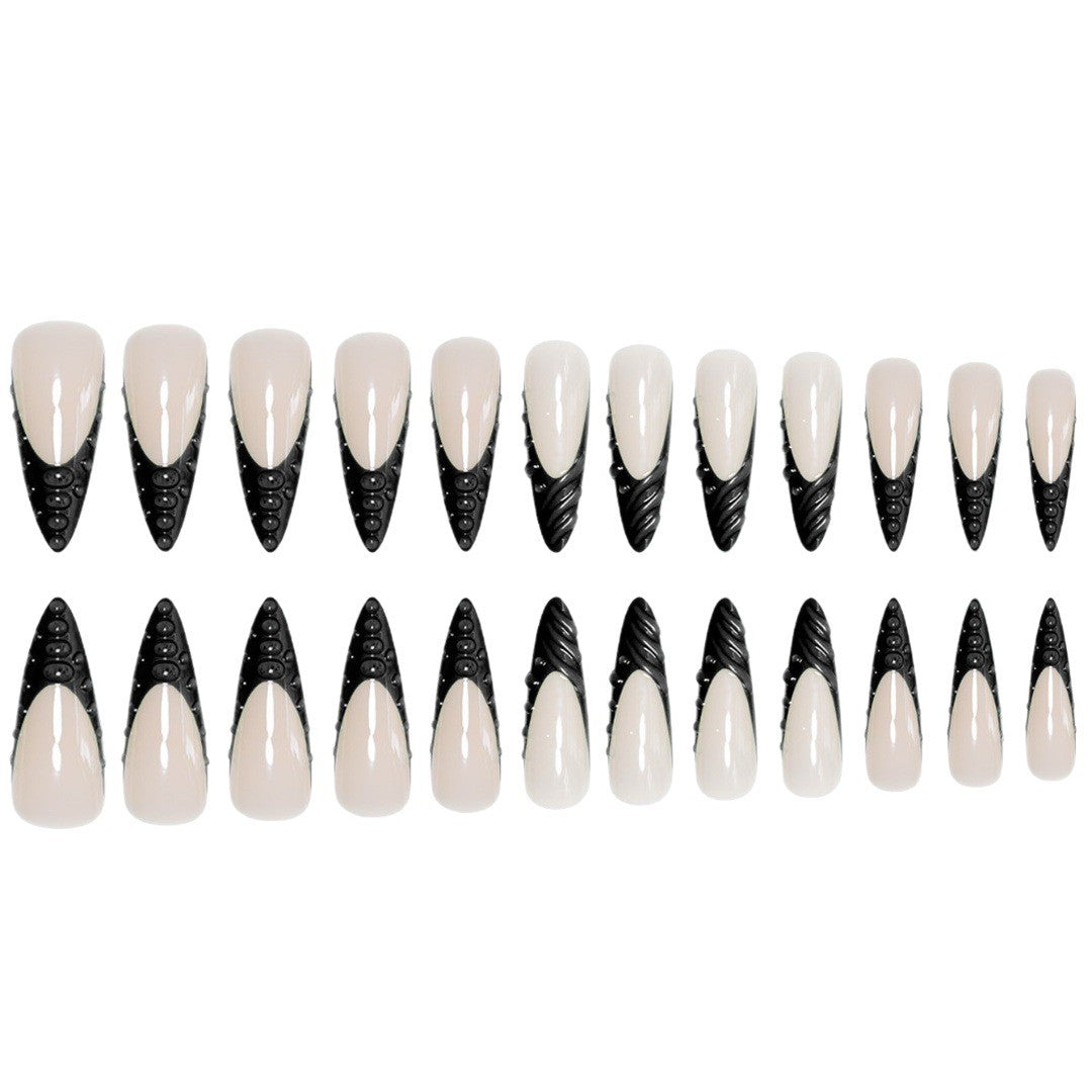 Artistic Stiletto Nail Extensions with Textured Detailing Kalsten