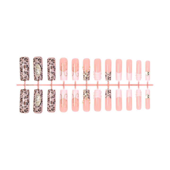 Premium Decorative Press-On Nail Art Set with Elegant Leopard Patterns Kalsten