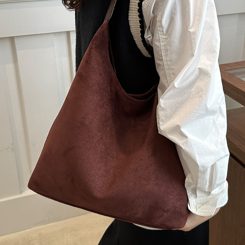 Minimalist Suede Shoulder Bag