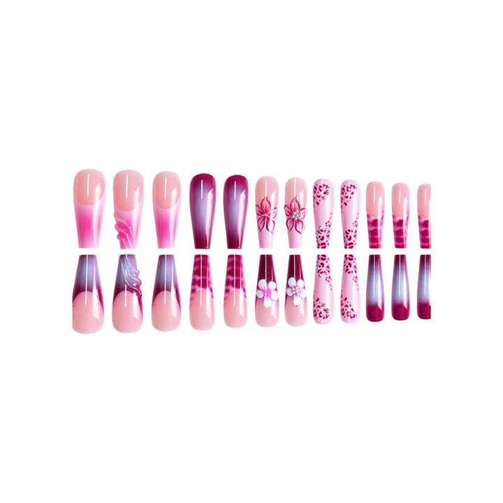 Artistic Floral and Gemstone Press-On Nails Kalsten