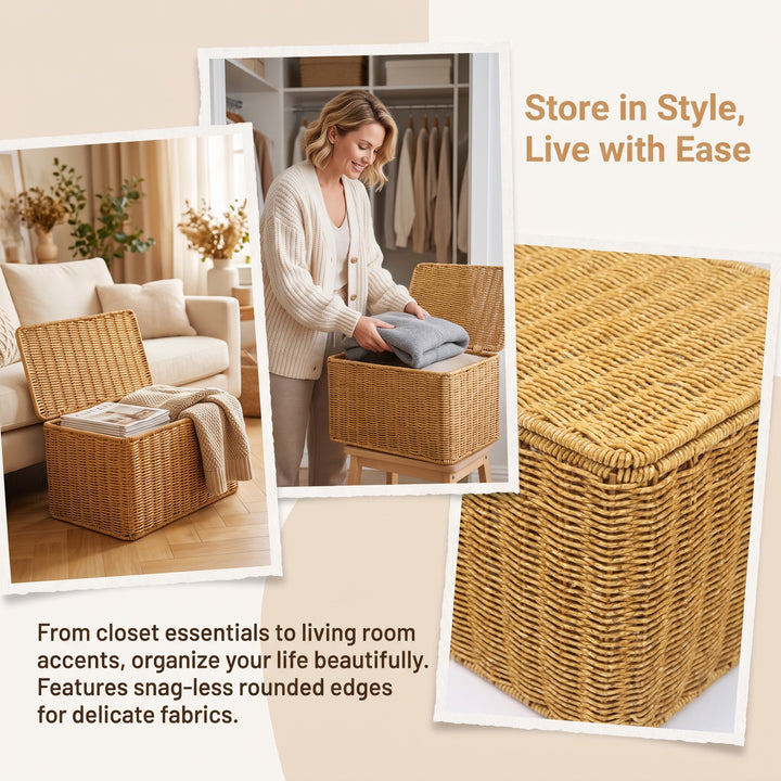 Practical storage basket with lid Kalsten