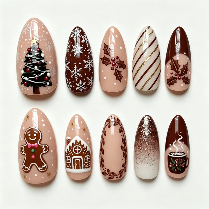Holiday Themed Press-On Nail Art Set