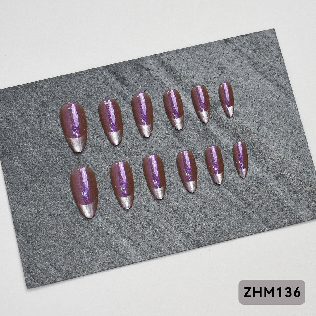 Artistic Press-On Nail Set with Cherry Blossom Design Kalsten